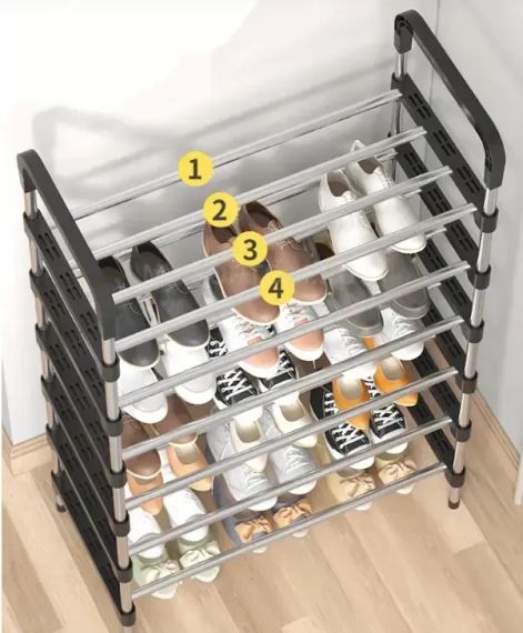 Полиця для взуття метал 4 секції Shoe rack | Зображення 1