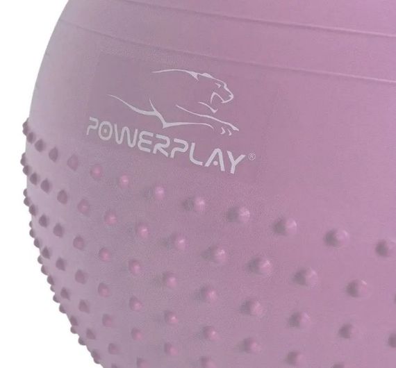 М'яч для фітнесу (фітбол) напівмасажний PowerPlay 4003 Ø65 cm Gymball Ліловий + помпа (PP_4003_65cm_Violet) | Зображення 7