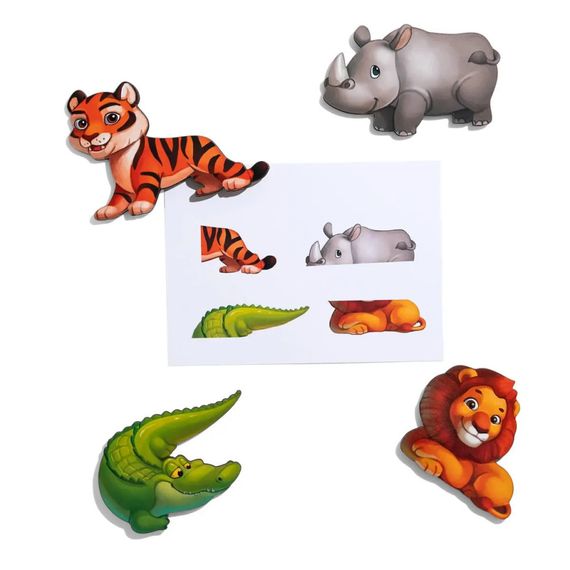 Деревянная настольная игра "Повтори по схеме - Африка" Ubumblebees (ПСД178) PSD178 на липучках | Зображення 5