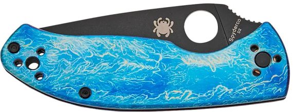 Ніж Spyderco Tenacious Black Blade D2 Titanium Blue | Зображення 2