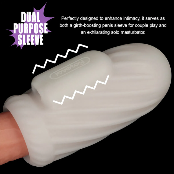Насадка на член/мастурбатор - Knights Ring Vibrating Dual Purpose Sleeve-Spiral | Зображення 4