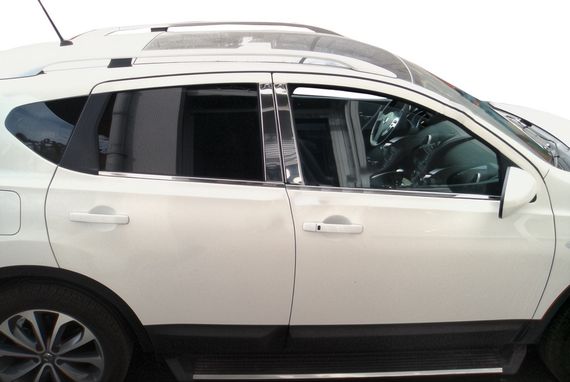 Хром дверных стоек (4 шт, нерж) Carmos - Турецкая сталь для Nissan Qashqai 2010-2014 гг | Зображення 1