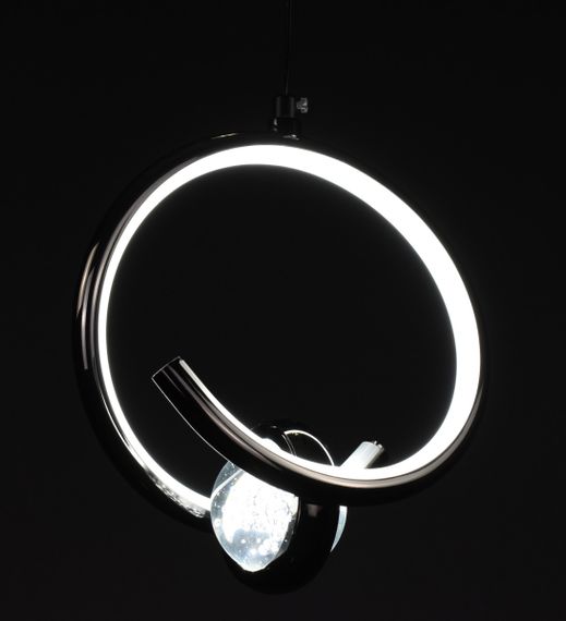 Люстра світлодіодна підвісна LED світильник для квартири на стелю лед 27908 Чорний 30-150х20х11 см. | Зображення 5