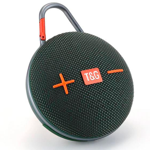Портативная Bluetooth колонка TG648 с функцией громкой связи, радио, карабин, зеленая | Зображення 4