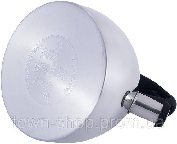 Чайник Kamille Whistling Kettle 2.7л из нержавеющей стали со свистком и стеклянной крышкой (черная ручка) | Зображення 4