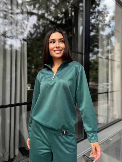 Женский спортивный костюм весна-осень свитшот и джоггеры NB24049 цвет зеленый, размер 54/56 | Зображення 1