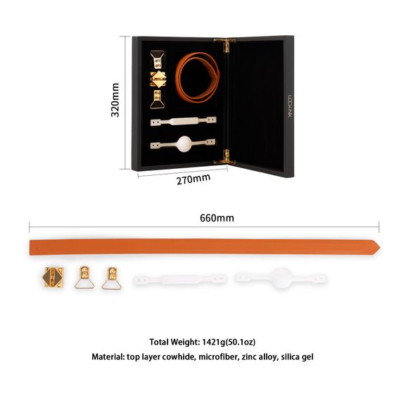 Шкіряний кляп з 2-ма насадками LOCKINK Ball-Gag & Gag-bite Set - Brown | Зображення 5