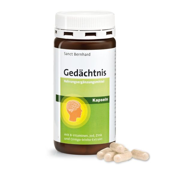 Комплекс экстракта Гинкго билоба Sanct Bernhard для улучшения памяти, функции мозга и нервной системы, 180 шт.