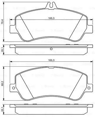 Колодки гальмівні дискові MB GLK-CLASS(X204) 220-350 08-переднь.  BOSCH (0986494302) | Зображення 6