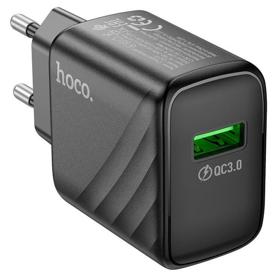 СЗУ HOCO CS21A, 18W, 1xUSB, QC3.0, Black, Box | Зображення 1