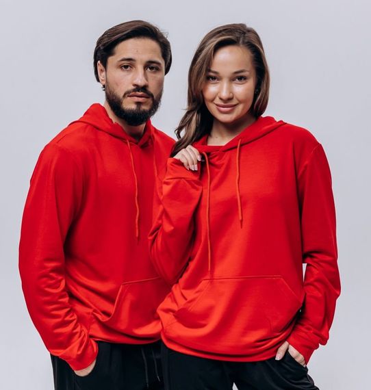 Худи жіноче (unisex) червоне двохнитка | Зображення 1