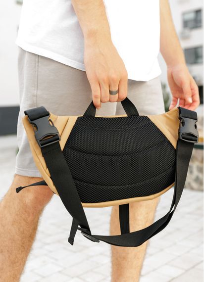 Большая мужская сумка бананка Sambag DynamicDart бежевая 38 × 21 × 7 см (80411026m) | Зображення 5