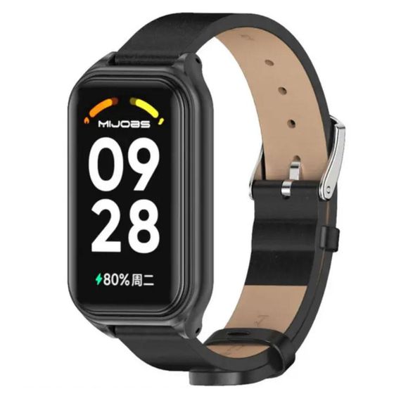 Шкіряний ремінець Mijobs для фітнес браслета Xiaomi Smart Band 9 Active - Black | Зображення 2