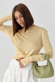Лонгслів у сітку з горловиною-стійкою - лимонний цвет, ONE SIZE (є розміри)