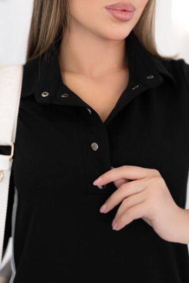 Женское спортивное платье длинное с разрезами MN141 цвет черный, размер 42/44 | Зображення 3