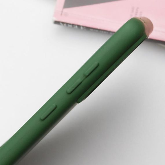 Чехол TPU GETMAN Liquid Silk Full Camera для Samsung Galaxy S21 Зеленый / Dark green | Зображення 3