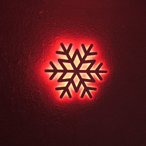 Панно декоративне картина на стіну Сніжинка LED підсвітка 16 кольорів телефон 400х400 acr-p000211 | Зображення 2