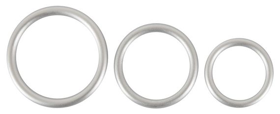 Набір ерекційних кілець - Metallic Silicone Cock Ring Set Sex Aura | Зображення 3
