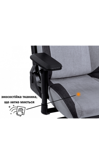 Кресло геймерское GT RACER X-8005 Light GrayBlack Suede | Зображення 5