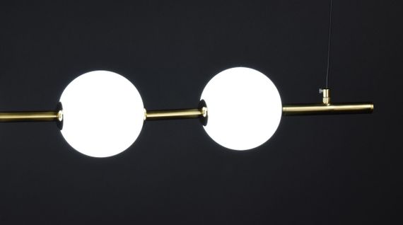 Люстра світлодіодна підвісна LED світильник для квартири на стелю лед 27875 Латунь 25-120х12х105 см. | Зображення 5