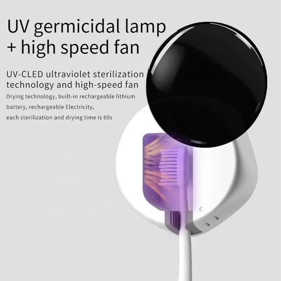Стерилізатор-осушувач UV для зубних щіток RD3 with battery 600 mAh White | Зображення 2