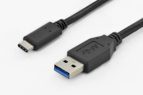 Кабель ASSMANN USB 3.0 (AM/Type-C) 1.0m, black (AK-300136-010-S)
