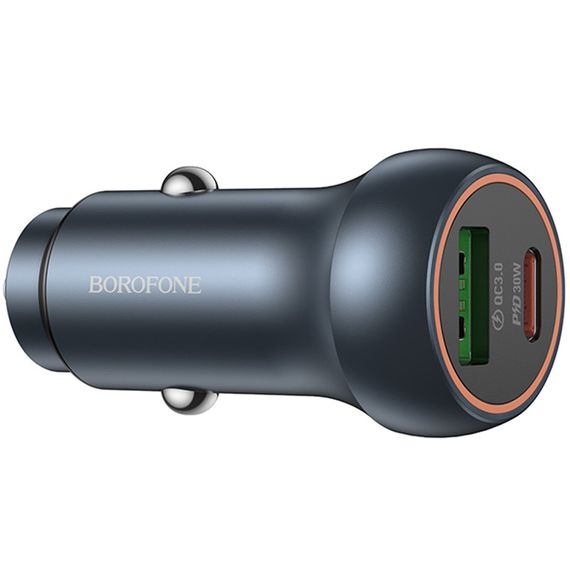 АЗУ Borofone BZ32B Fresh PD30W+QC3.0 total 48W (1USB-A/1C) Metal gray | Зображення 2
