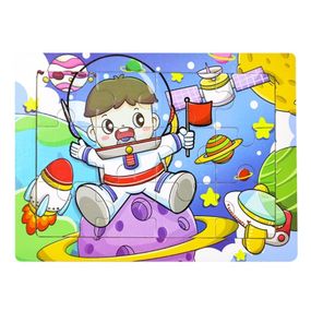 Детский деревянный пазл-вкладыш "Космонавт" MD 1343-5, 12 элементов