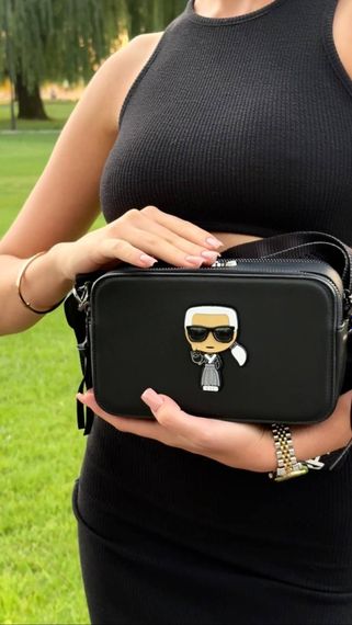 Жіноча сумка клатч Karl Lagerfeld 20*13*8 чорна