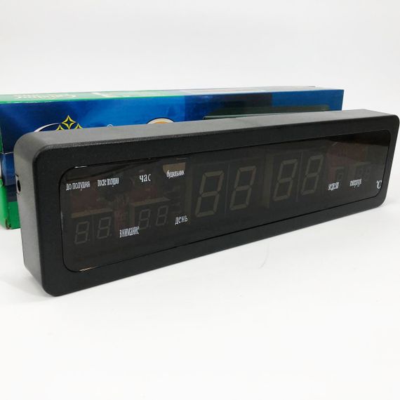 Електронний годинник з цифровим дисплеєм Caixing, Світлодіодне табло годинник LED настільний MJ-92