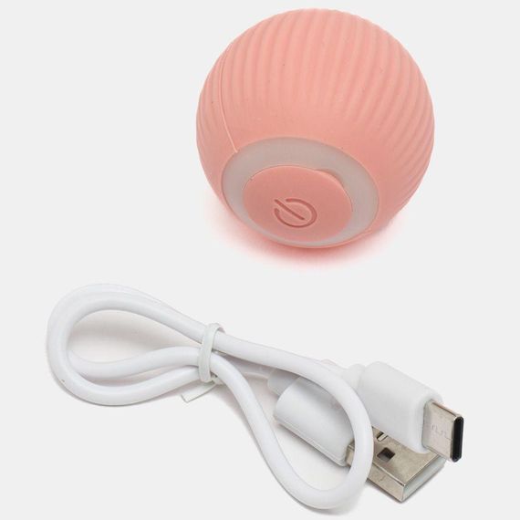Интерактивный мячик для кота с USB, PetGravity, Розовый / Смарт игрушка с хаотическим движением и подсветкой | Зображення 8