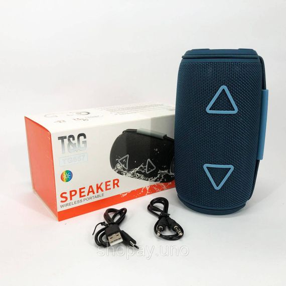 Bluetooth-колонка TG657 з RGB підсвічуванням 1500 mAh, музичні стовпчики для вулиці. Колір: синій | Зображення 3