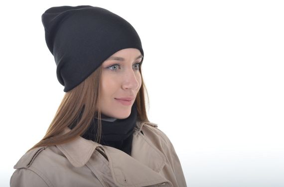 Шапка 4Profi черная ангора размер L 21248 | Зображення 1