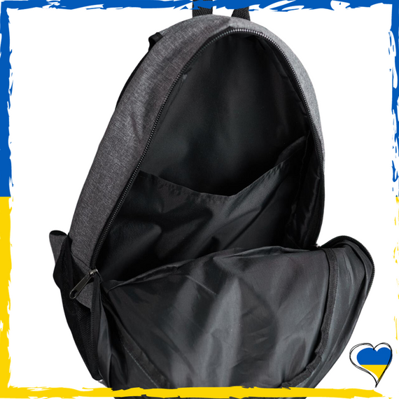 Рюкзак серый вместительный. Рюкзак на 2 отделения. Унисекс, качественный. Для ноутбука и школы | Зображення 3