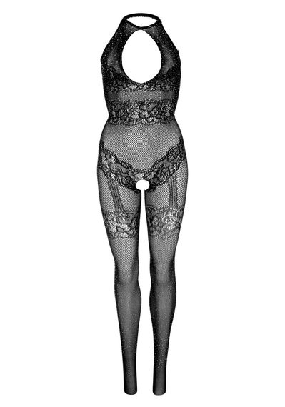 Бодистокинг Leg Avenue Rhinestone Lace and Net Bodystocking OS Black | Зображення 5