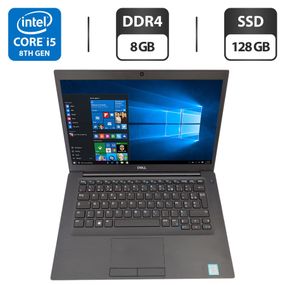 Нетбук Б-клас Dell Latitude 7490 / 14" (1366x768) TN / Intel Core i5-8250U (4 (8) ядра по 1.6 - 3.4 GHz) / 8 GB DDR4 / 128 GB SSD / Intel UHD Graphics 620 / WebCam б/в