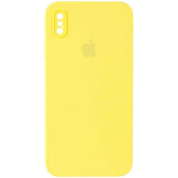 Чехол Silicone Case Square Full Camera Protective (AA) для Apple iPhone XS Max (6.5") Жовтий / Yellow