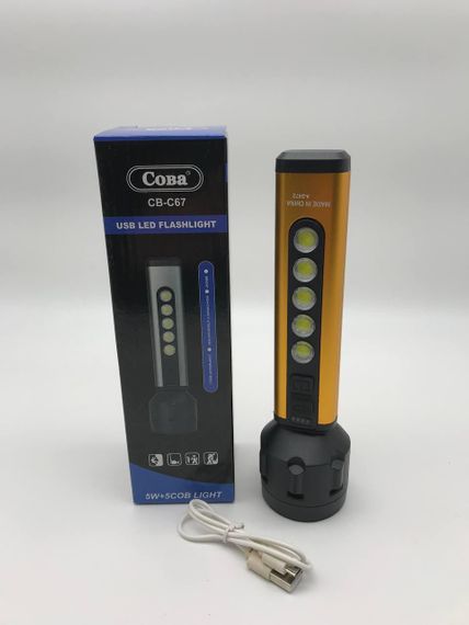 Фонарь ручной с боковой подсветкой COBA C67 BATTERY (A-2472)