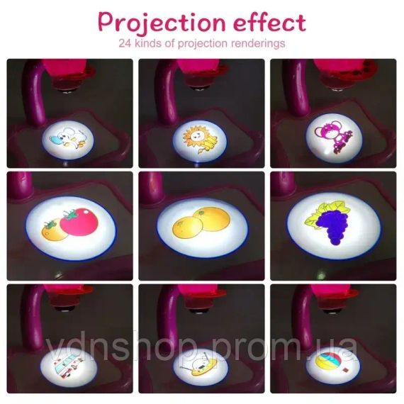 Детский стол проектор для рисования с подсветкой Projector Painting 24 Детали | Зображення 3