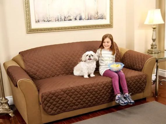 Стеганое покрывало-накидка на  диван двухстороннее  Couch Coat