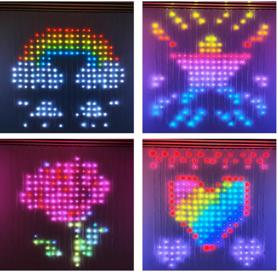 Смарт гірлянда штора 2*2 м 400 LED RGB, керування телефоном чи пультом (SFK-07) | Зображення 1