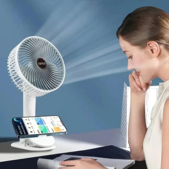 Вентилятор міні портативний Desktop Fan Multi-function акумуляторний із прищіпкою Білий RD-2227 | Зображення 3