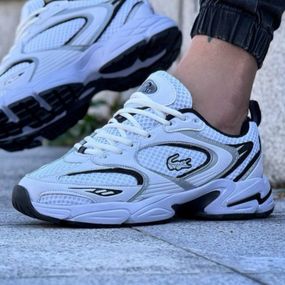Кросівки літо Lacoste матеріал сітка/шкіра колір білий