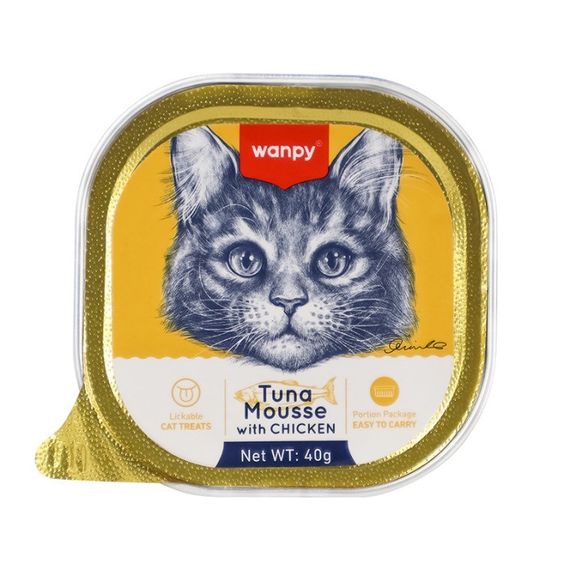 Влажный корм с тунцом и курицей для котов Wanpy Cat Tuna & Chicken Mousse, 40 гр