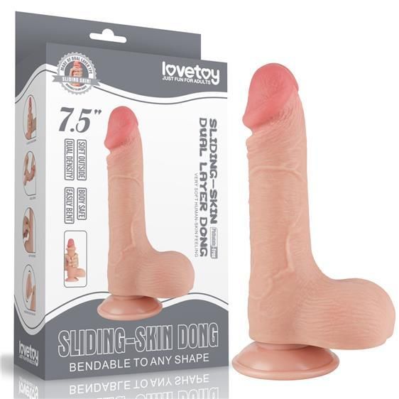 Фаллоимитатор - Sliding-Skin Dual Layer Dong 7.5" Flesh sexstyle