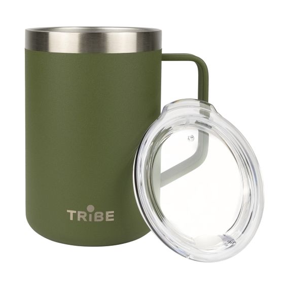 Термочашка Tribe Classic Mug 500 мл, Дорожня кружка трайб для чаю та кави, термокружка для походу, Оливковий | Зображення 1