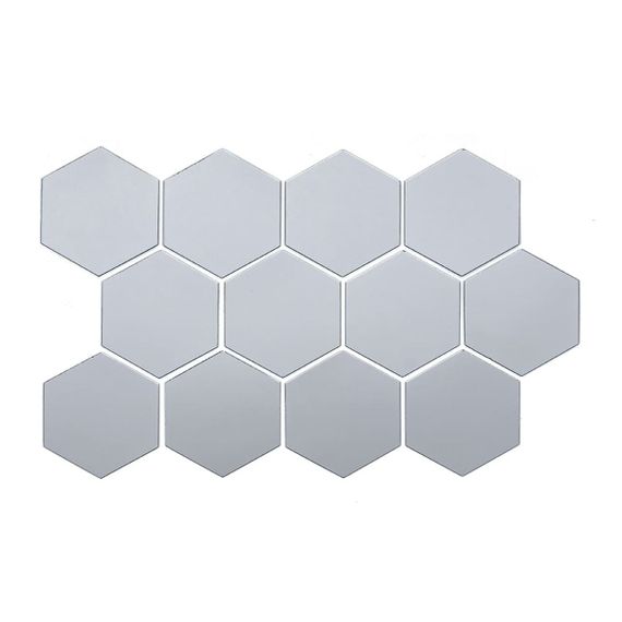 Дзеркальний декор акриловий самоклеючий 125*105мм срібло,12шт (D) SW-00002513