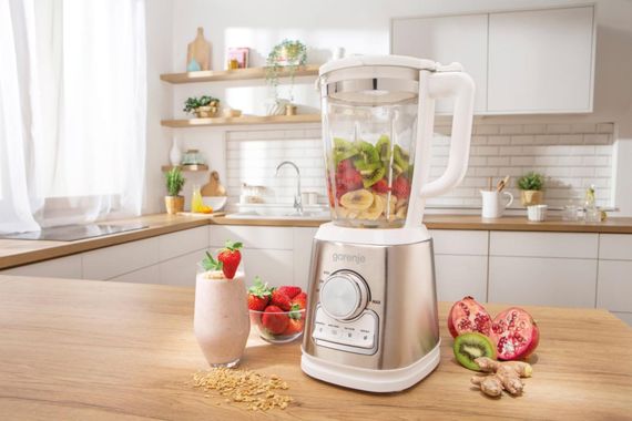 Блендер Gorenje  стаціонарний, 1400Вт, чаша-1750мл, скло, нерж-білий (B1400E) | Зображення 2