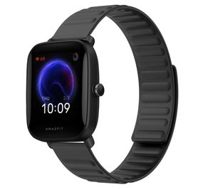 Силиконовый магнитный ремешок Primolux Magnet для часов Xiaomi Amazfit Bip U / Amazfit Bip S - Black