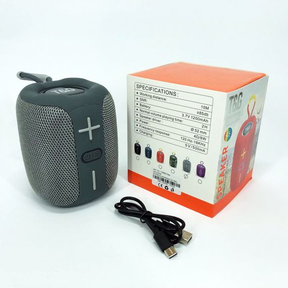 Портативная Bluetooth колонка TG658 8W с RGB подсветкой. TS-923 Цвет: серый | Зображення 1